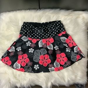 Sparkle Skirts (Boulder Athletic) Black Hawaiian Print Swing Running Skirt